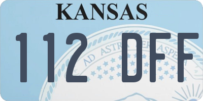 KS license plate 112DFF