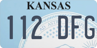 KS license plate 112DFG