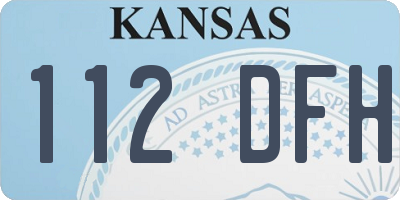 KS license plate 112DFH