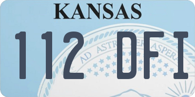 KS license plate 112DFI