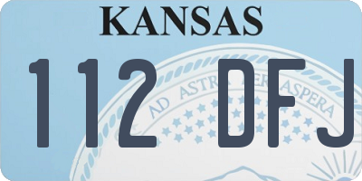 KS license plate 112DFJ