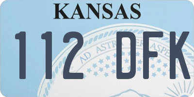 KS license plate 112DFK