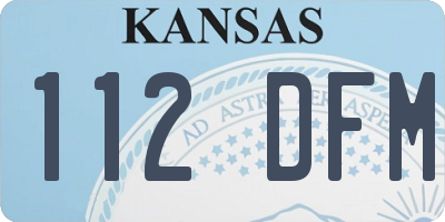 KS license plate 112DFM