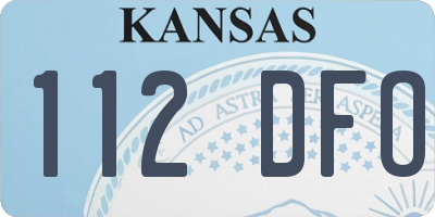 KS license plate 112DFO