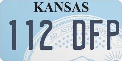 KS license plate 112DFP