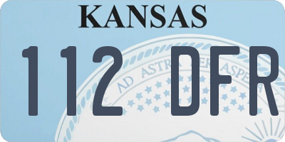 KS license plate 112DFR