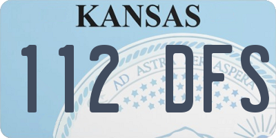 KS license plate 112DFS