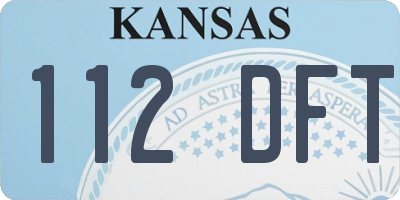 KS license plate 112DFT