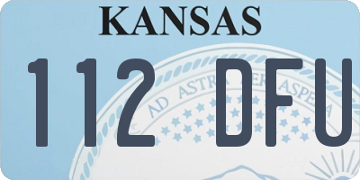 KS license plate 112DFU