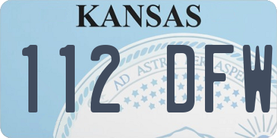 KS license plate 112DFW