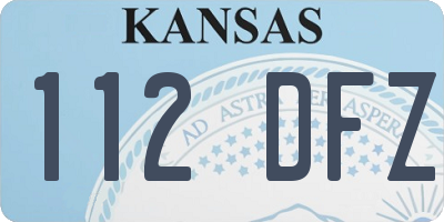 KS license plate 112DFZ