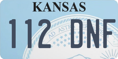 KS license plate 112DNF