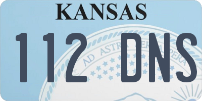 KS license plate 112DNS