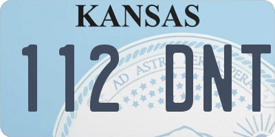 KS license plate 112DNT