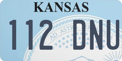 KS license plate 112DNU