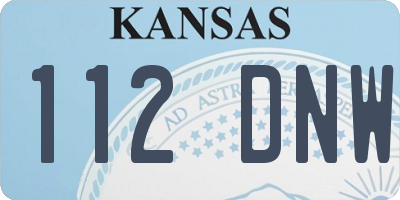 KS license plate 112DNW