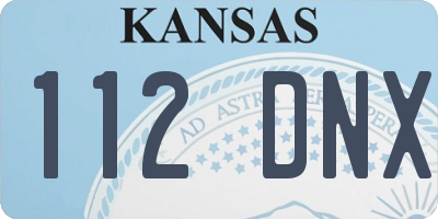 KS license plate 112DNX
