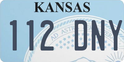 KS license plate 112DNY