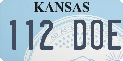 KS license plate 112DOE