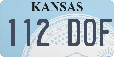 KS license plate 112DOF