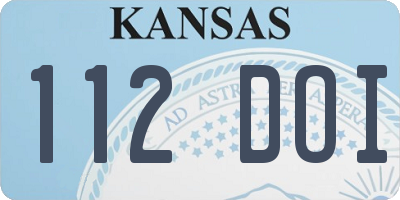KS license plate 112DOI