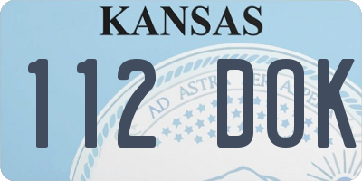 KS license plate 112DOK