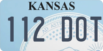 KS license plate 112DOT
