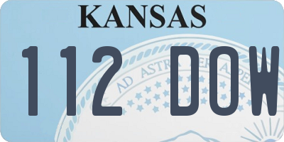 KS license plate 112DOW