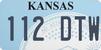 KS license plate 112DTW