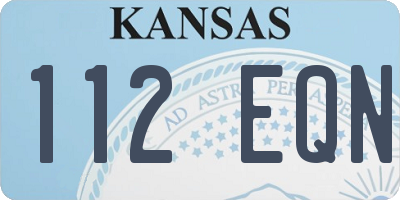 KS license plate 112EQN