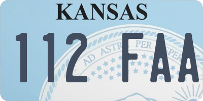 KS license plate 112FAA