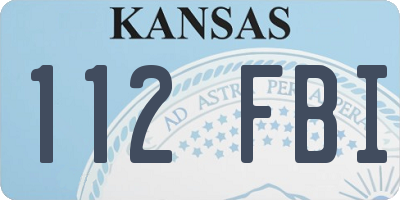 KS license plate 112FBI