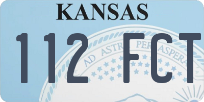 KS license plate 112FCT