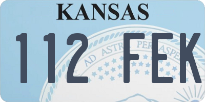 KS license plate 112FEK