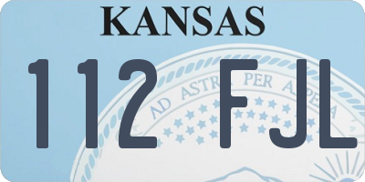 KS license plate 112FJL