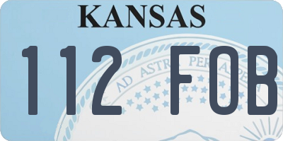 KS license plate 112FOB