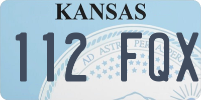 KS license plate 112FQX