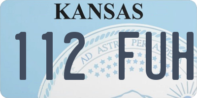 KS license plate 112FUH