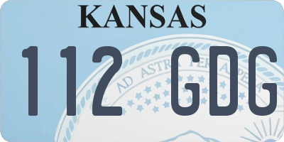 KS license plate 112GDG