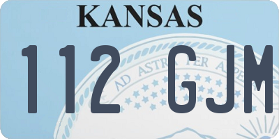 KS license plate 112GJM