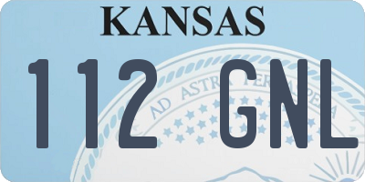 KS license plate 112GNL