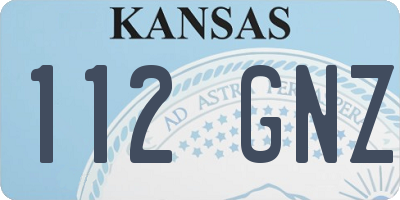 KS license plate 112GNZ