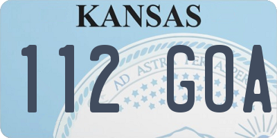 KS license plate 112GOA