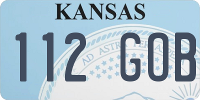 KS license plate 112GOB