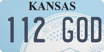KS license plate 112GOD