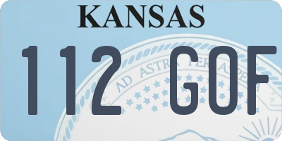 KS license plate 112GOF