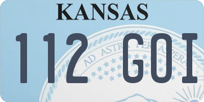 KS license plate 112GOI