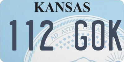 KS license plate 112GOK