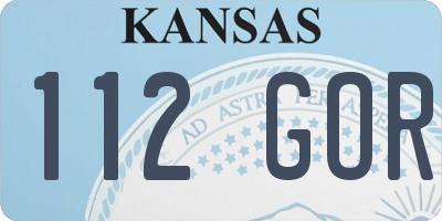 KS license plate 112GOR