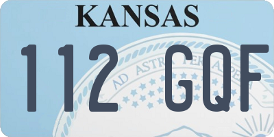 KS license plate 112GQF